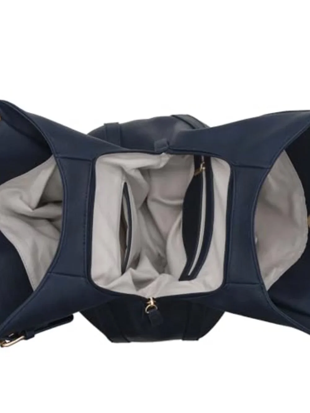 Lightweight 3 Compartment Faux Leather Hobo Bag